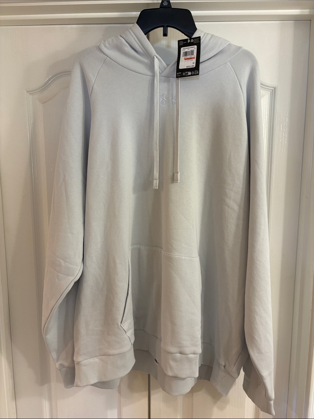 Under Armour Men’s Light Gray Crewneck Hoodie Sweatshirt